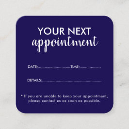 Trendy Modern Salon Appointment Reminder Card 予約カード