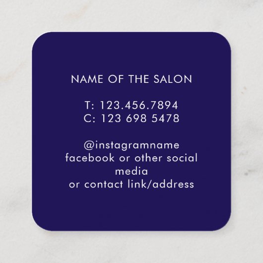 Trendy Modern Salon Appointment Reminder Card 予約カード (裏面)