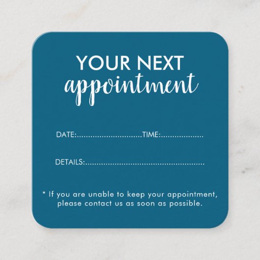 Trendy Modern Salon Appointment Reminder Card 予約カード (正面)
