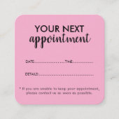 Trendy Modern Salon Appointment Reminder Card 予約カード (正面)