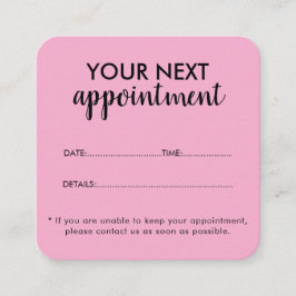Trendy Modern Salon Appointment Reminder Card 予約カード