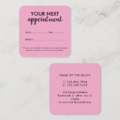 Trendy Modern Salon Appointment Reminder Card 予約カード (正面/裏面)