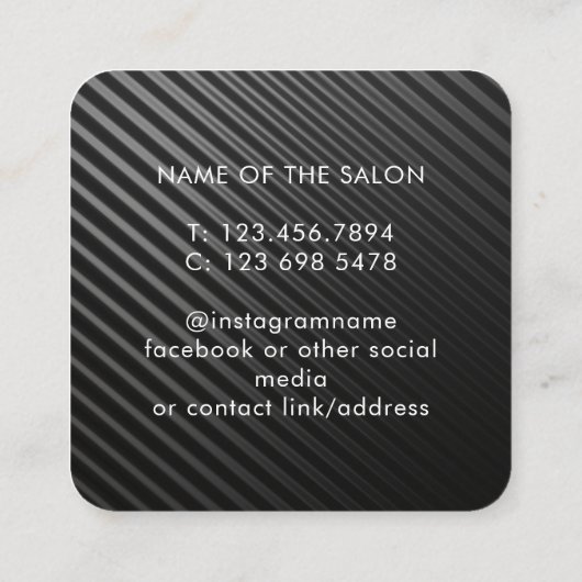 Trendy Modern Salon Appointment Reminder Card 予約カード (裏面)