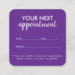 Trendy Modern Salon Appointment Reminder Card 予約カード