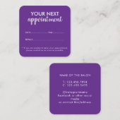 Trendy Modern Salon Appointment Reminder Card 予約カード (正面/裏面)
