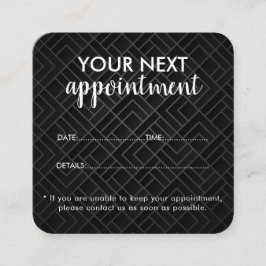 Trendy Modern Salon Appointment Reminder Card 予約カード