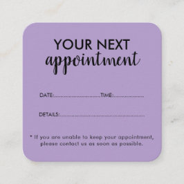 Trendy Modern Salon Appointment Reminder Card 予約カード