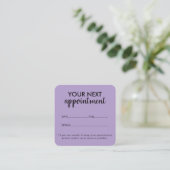 Trendy Modern Salon Appointment Reminder Card 予約カード (スタンド正面)