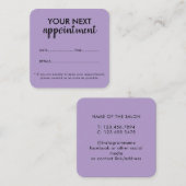 Trendy Modern Salon Appointment Reminder Card 予約カード (正面/裏面)