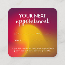 Trendy Modern Salon Appointment Reminder Card 予約カード