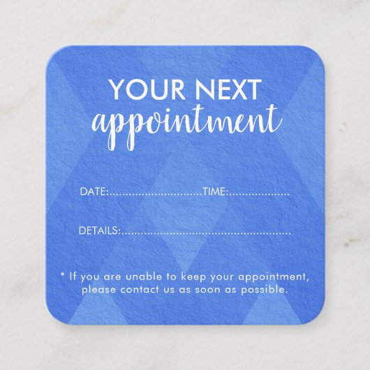 Trendy Modern Salon Appointment Reminder Card 予約カード (正面)