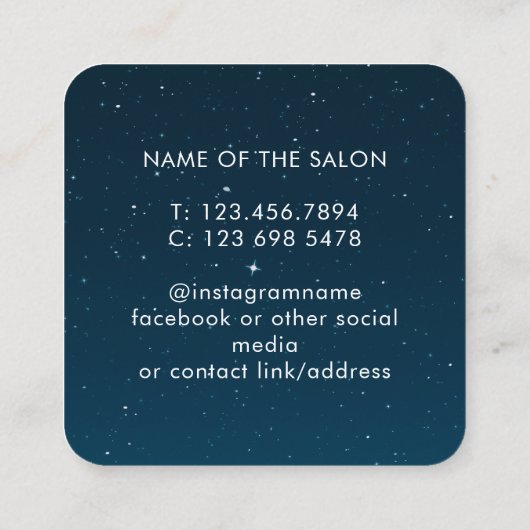 Trendy Modern Salon Appointment Reminder Card 予約カード (裏面)
