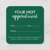 Trendy Modern Salon Appointment Reminder Card 予約カード (正面)