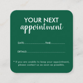 Trendy Modern Salon Appointment Reminder Card 予約カード