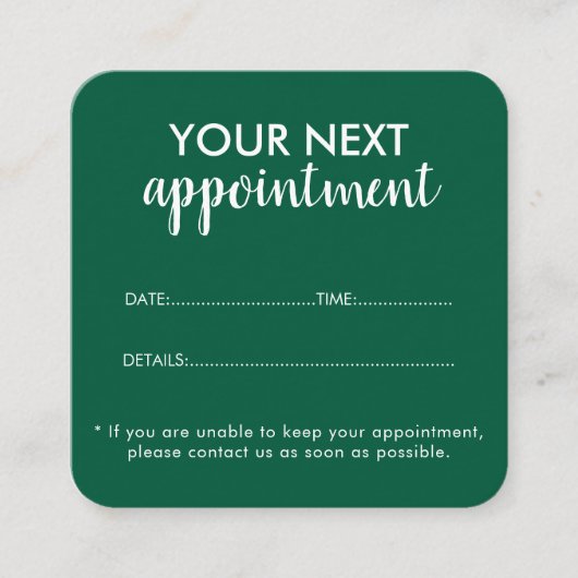 Trendy Modern Salon Appointment Reminder Card 予約カード (正面)
