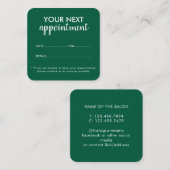 Trendy Modern Salon Appointment Reminder Card 予約カード (正面/裏面)
