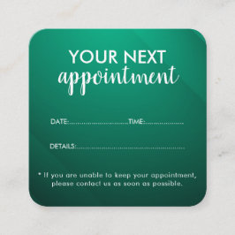 Trendy Modern Salon Appointment Reminder Card 予約カード