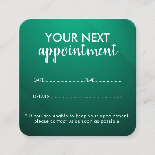 Trendy Modern Salon Appointment Reminder Card 予約カード (正面)
