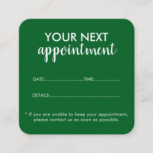 Trendy Modern Salon Appointment Reminder Card 予約カード (正面)