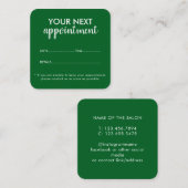 Trendy Modern Salon Appointment Reminder Card 予約カード (正面/裏面)