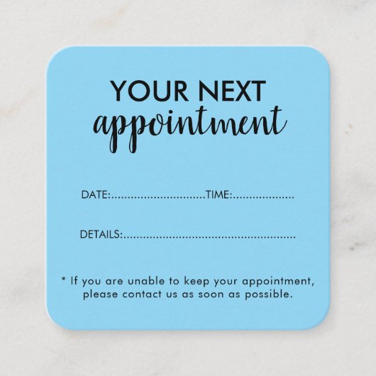 Trendy Modern Salon Appointment Reminder Card 予約カード (正面)