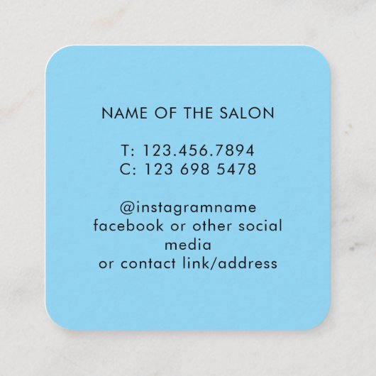 Trendy Modern Salon Appointment Reminder Card 予約カード (裏面)