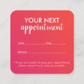 Trendy Modern Salon Appointment Reminder Card 予約カード (正面)
