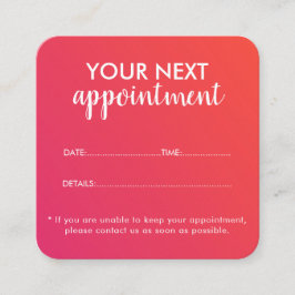 Trendy Modern Salon Appointment Reminder Card 予約カード