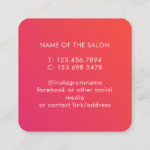 Trendy Modern Salon Appointment Reminder Card 予約カード (裏面)