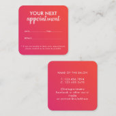 Trendy Modern Salon Appointment Reminder Card 予約カード (正面/裏面)