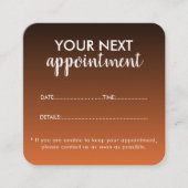 Trendy Modern Salon Appointment Reminder Card 予約カード (正面)
