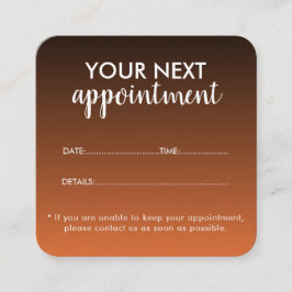 Trendy Modern Salon Appointment Reminder Card 予約カード