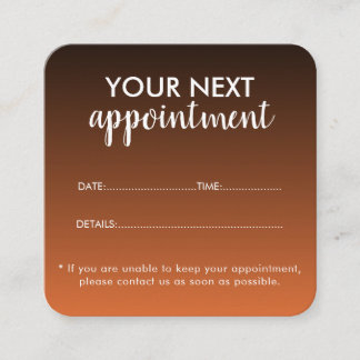 Trendy Modern Salon Appointment Reminder Card 予約カード