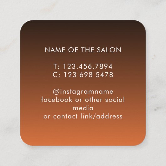 Trendy Modern Salon Appointment Reminder Card 予約カード (裏面)