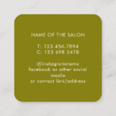 Trendy Modern Salon Appointment Reminder Card 予約カード (裏面)