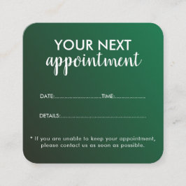 Trendy Modern Salon Appointment Reminder Card 予約カード