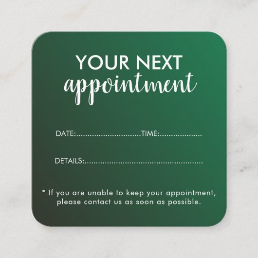 Trendy Modern Salon Appointment Reminder Card 予約カード (正面)