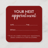 Trendy Modern Salon Appointment Reminder Card 予約カード (正面)