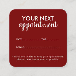 Trendy Modern Salon Appointment Reminder Card 予約カード