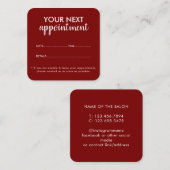Trendy Modern Salon Appointment Reminder Card 予約カード (正面/裏面)