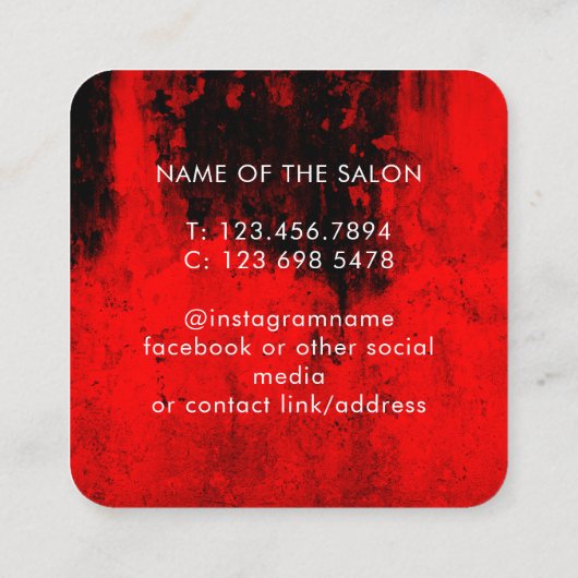 Trendy Modern Salon Appointment Reminder Card 予約カード (裏面)