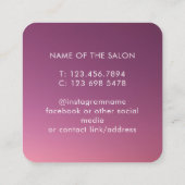 Trendy Modern Salon Appointment Reminder Card 予約カード (裏面)