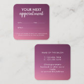 Trendy Modern Salon Appointment Reminder Card 予約カード (正面/裏面)