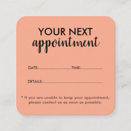 Trendy Modern Salon Appointment Reminder Card 予約カード