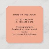 Trendy Modern Salon Appointment Reminder Card 予約カード (裏面)