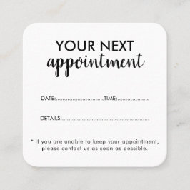Trendy Modern Salon Appointment Reminder Card 予約カード