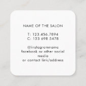 Trendy Modern Salon Appointment Reminder Card 予約カード (裏面)