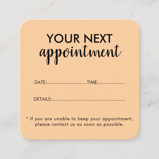 Trendy Modern Salon Appointment Reminder Card 予約カード (正面)