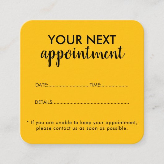 Trendy Modern Salon Appointment Reminder Card 予約カード (正面)