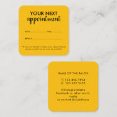 Trendy Modern Salon Appointment Reminder Card 予約カード (正面/裏面)
